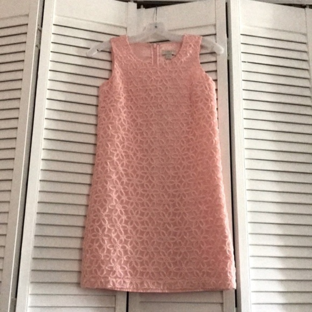 Anne Taylor LOFT blush pink embroidered flower mini dress. Woman’s size 8 petite